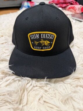 The Classic Black Cap with Yellow Surf Patch